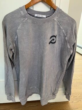 Peloton Washed Gray Logo Crew Sweatshirt